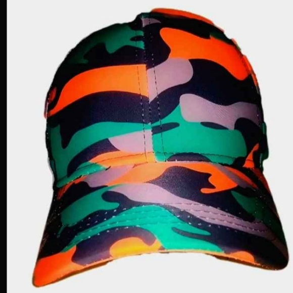 Camo Accessories - Camo Neon Camo Baseball Cap - Green, Orange, Black, Purple